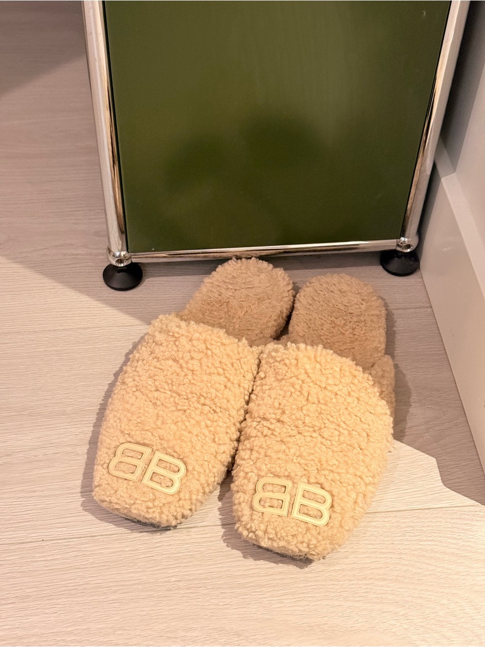 Balenciaga Cosy Terry BB Slippers Beige